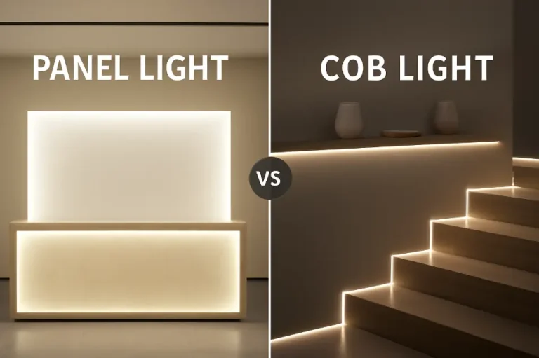 Are panel lights better than COB lights for uniform ambient lighting