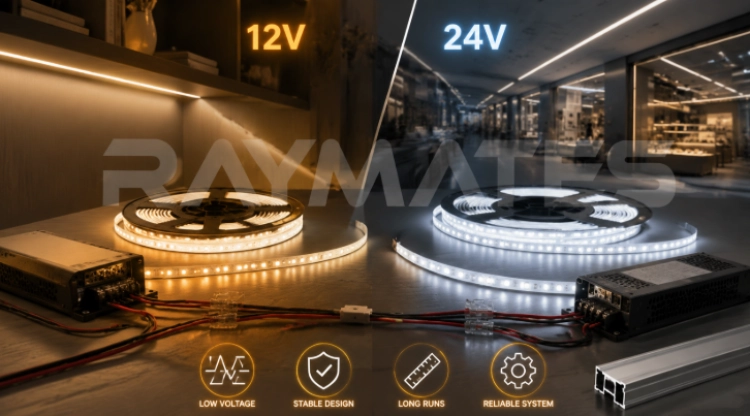 LED Strip Voltage Drop 12V vs 24V for Commercial Lighting